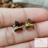 Natural Tiger Eye Star Stud Earrings, Gold Plated Jewelry, Wire Jewelry, Gemstone Earrings, Stud Earrings, Women earrings, Gift For Her,Gift